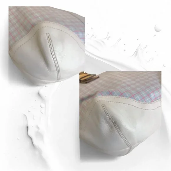 Vintage COACH Soho pastel blue plaid tote with vachetta leather & wristlet - Picture 11 of 15